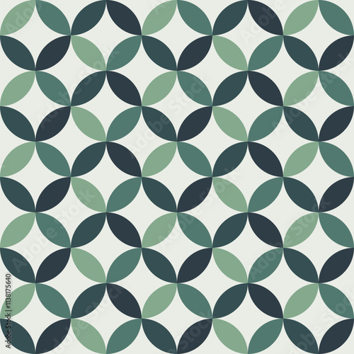 Wellness Nature Green Geometric Pattern Modern Shapes Background