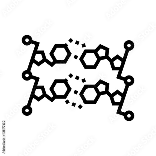 dna fragment genetic engineering line icon vector. dna fragment genetic engineering sign. isolated contour symbol black illustration