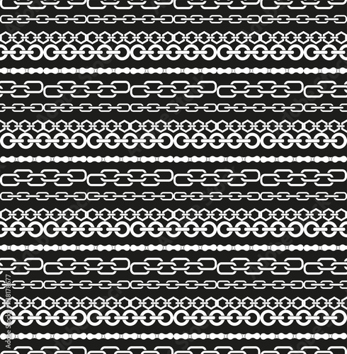 Black and white seamless pattern with chains  photo