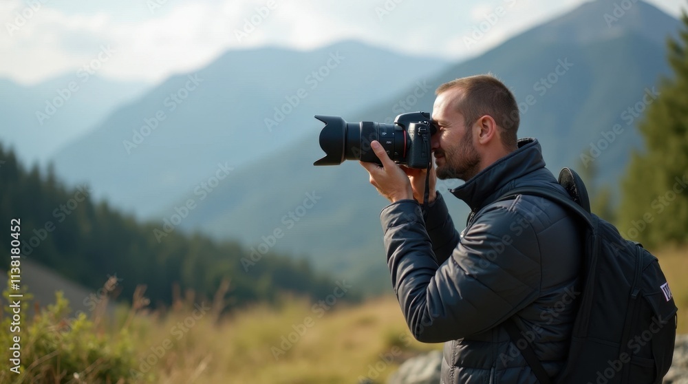 Photographer Outdoors Taking Photo Photographer Outdoors Taking Photo