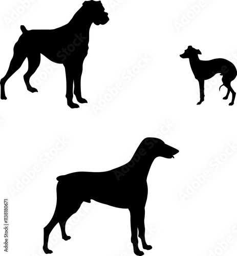 Dogs silhouette vector illustration