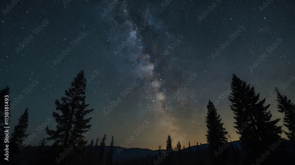 starry sky in the landscape starry sky in the landscape