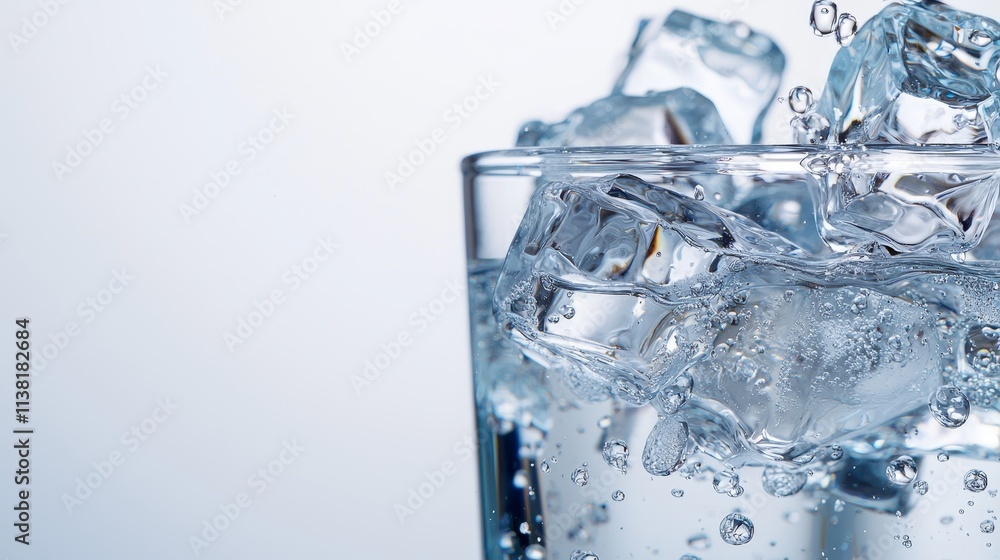 Refreshing ice water drink closeup bright studio beverage photography Refreshing ice water drink closeup bright studio beverage photography