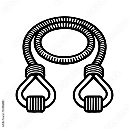 Simple Vector Icon of a Bungee Cord – Logo Design Illustration