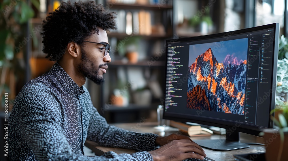 Marketing specialist crafting search engine strategies and analyzing campaign metrics in a vibrant modern office Marketing specialist crafting search engine strategies and analyzing campaign metrics in a vibrant modern office