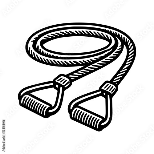 Simple Vector Icon of a Bungee Cord – Logo Design Illustration