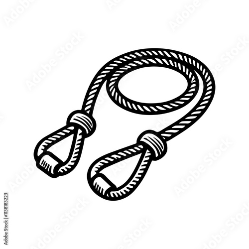Simple Vector Icon of a Bungee Cord – Logo Design Illustration