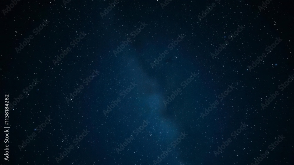 Fototapeta premium Glowing stars twinkle in a clear night sky against a black background, milky way, serene, space