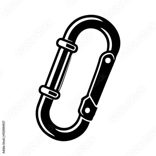 Simple Vector Icon of a Carabiners – Logo Design Illustration
