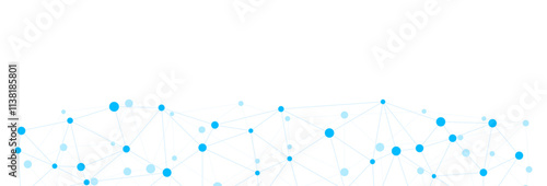 Blue Network Connection Technology Background. Vector Illustration. Abstract Business Wallpaper. Banner