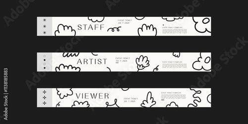 Event wristband. Customizable event wristband template. Design for festival, concert, party, and corporate events. Features a clean, modern layout with vibrant colors and space for logos or text. 