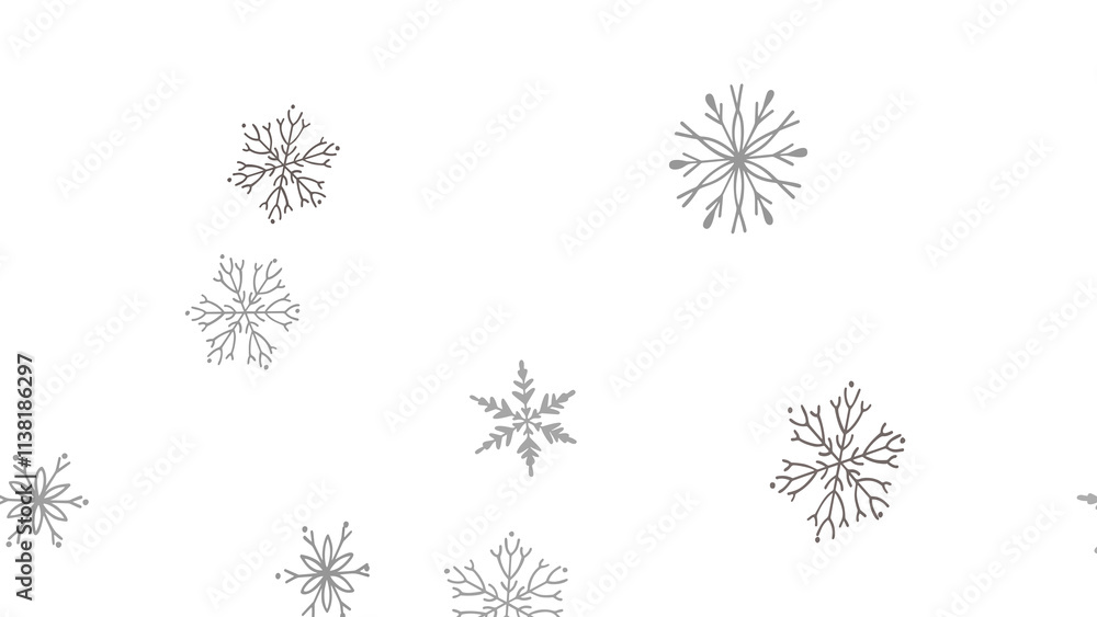 Gray Snowflakes on White Background Gray Snowflakes on White Background