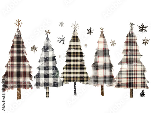 Plaid Christmas Tree Forest for Rustic Holiday Décor
