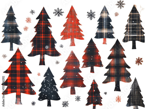 Plaid Christmas Tree Forest for Rustic Holiday Décor