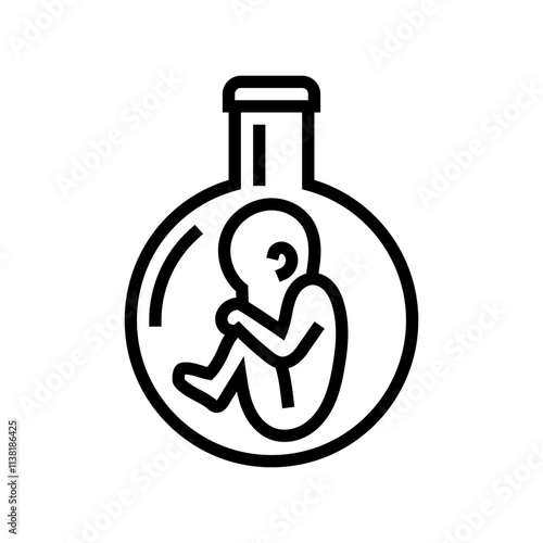 test tube baby genetic engineering line icon vector. test tube baby genetic engineering sign. isolated contour symbol black illustration