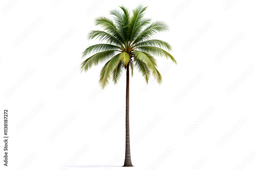 Obraz premium Palm Tree Symbol on White Background