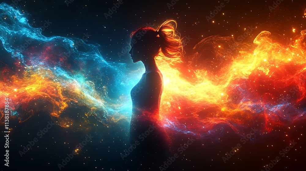 Beautiful and colorful depiction of a girl Beautiful and colorful depiction of a girl