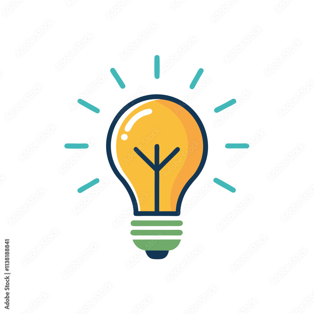 Brand Awareness Lightbulb Icon on White Background Brand Awareness Lightbulb Icon on White Background