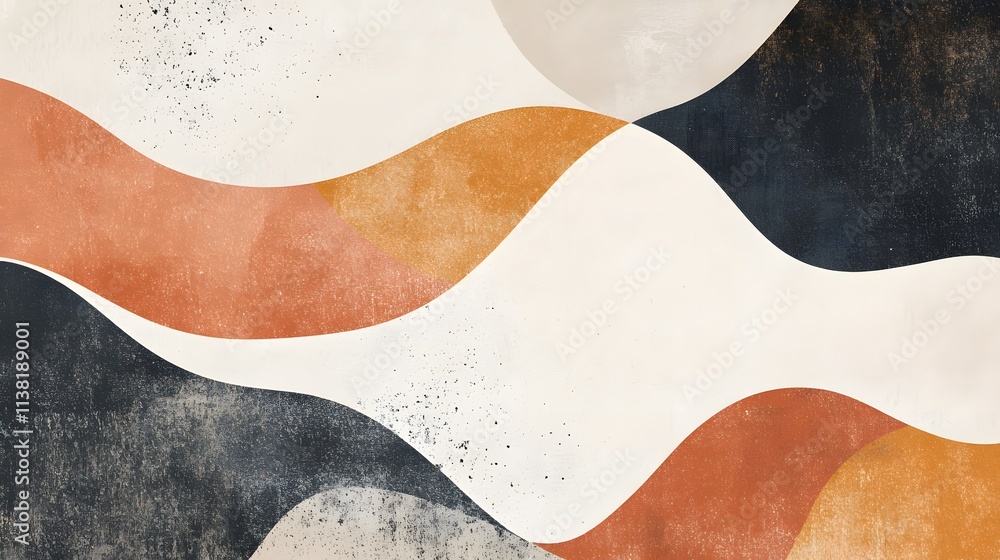 Abstract Wave Design in Earthy Tones and Neutral Colors Abstract Wave Design in Earthy Tones and Neutral Colors