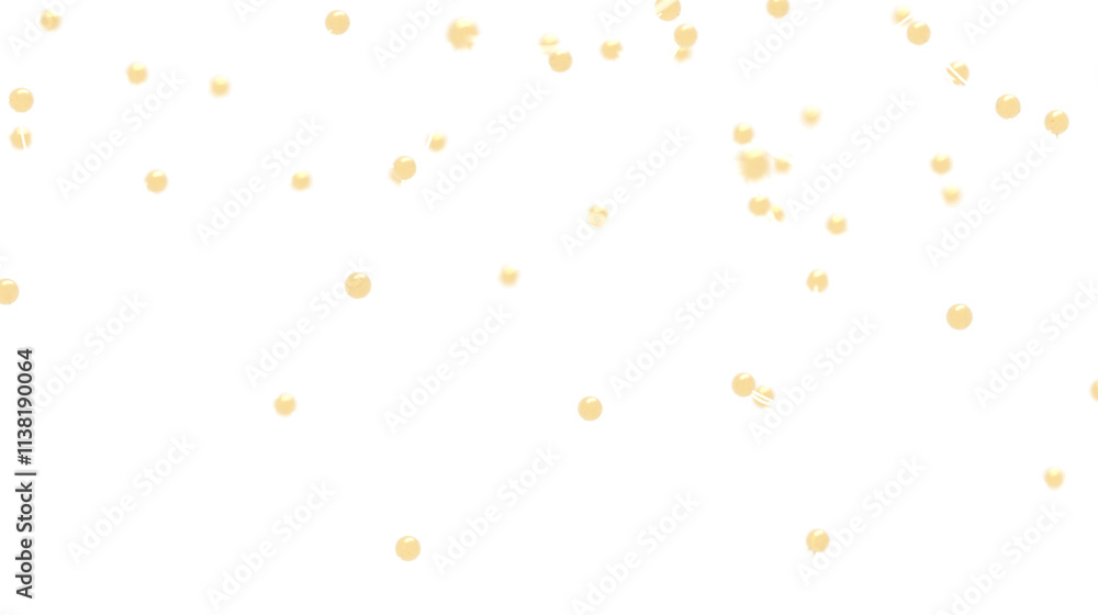 Golden Balls Falling on White Background Golden Balls Falling on White Background