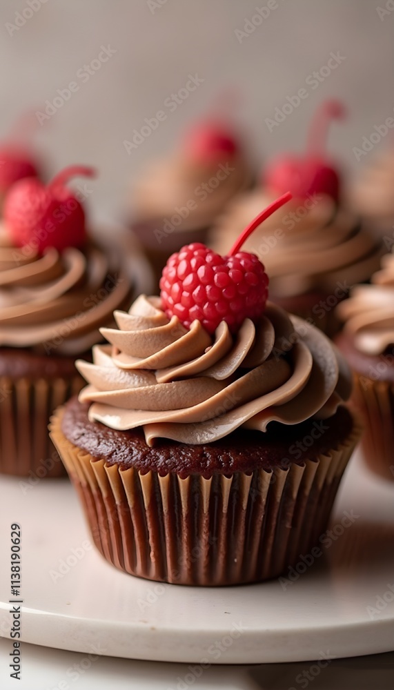 chocolate cupcakes with mocha mousse cream topping with a little red heart, color of mocha mousse, sweet, dessert, food, love chocolate cupcakes with mocha mousse cream topping with a little red heart, color of mocha mousse, sweet, dessert, food, love