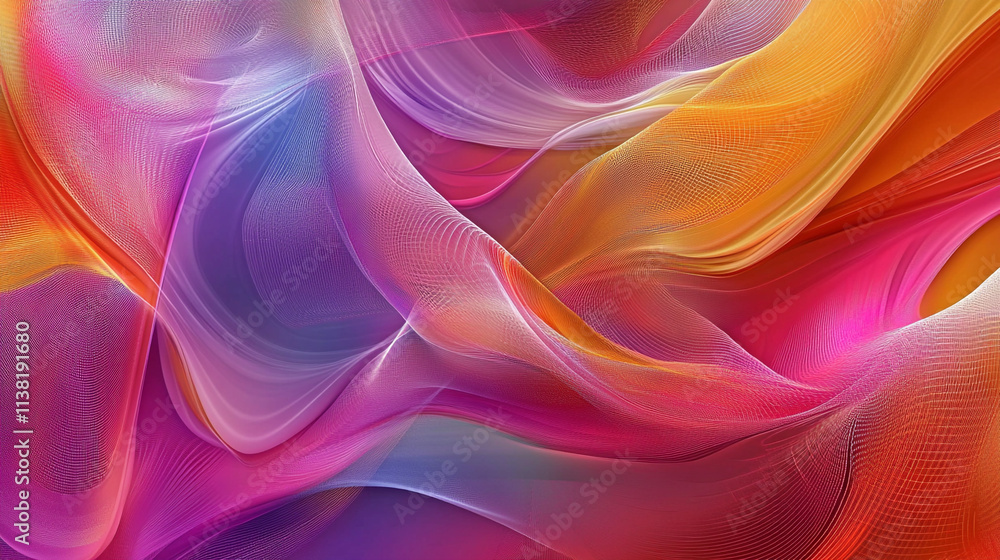 Colorful abstract light waves on black background creating dynamic movement effect, Abstract neon rays in a colorful spectrum, with glowing lines crisscrossing to create a modern, 