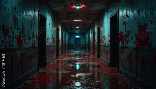 Bloody Horror Hallway Gore Fear Crime Scene photo