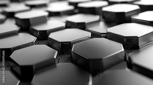 Abstract dark gray hexagonal geometric pattern, close-up view.