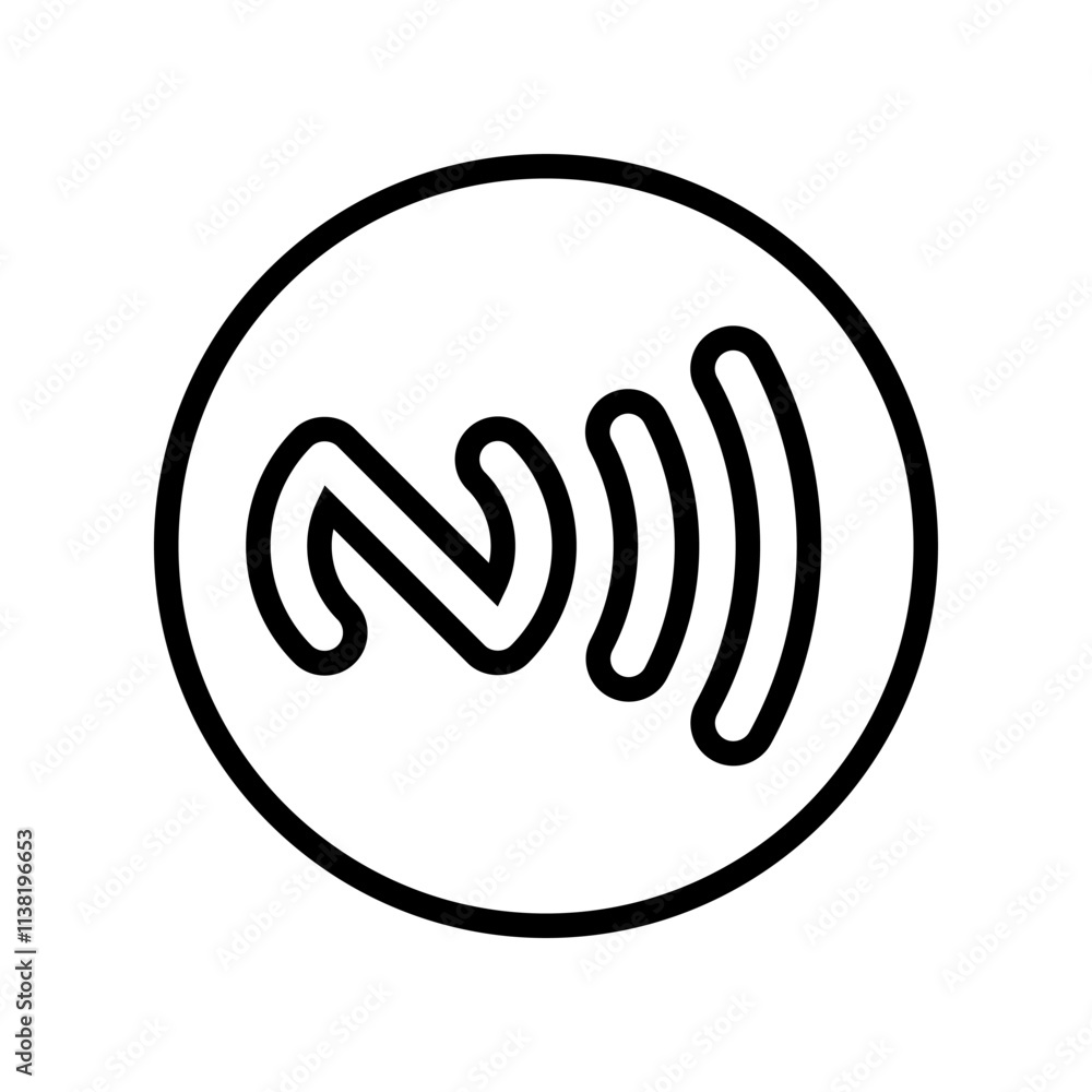 mark nfc technology line icon vector. mark nfc technology sign. isolated contour symbol black illustration mark nfc technology line icon vector. mark nfc technology sign. isolated contour symbol black illustration