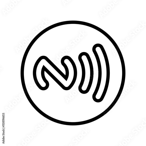 mark nfc technology line icon vector. mark nfc technology sign. isolated contour symbol black illustration