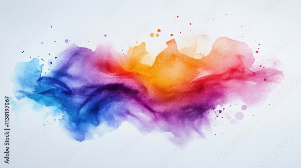 Fototapeta premium Blue, purple, orange hues blend; no people.