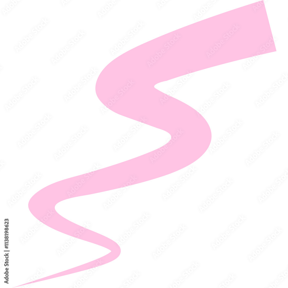 Naklejka premium Pink Ribbon Shape for Decorations and Abstract Design