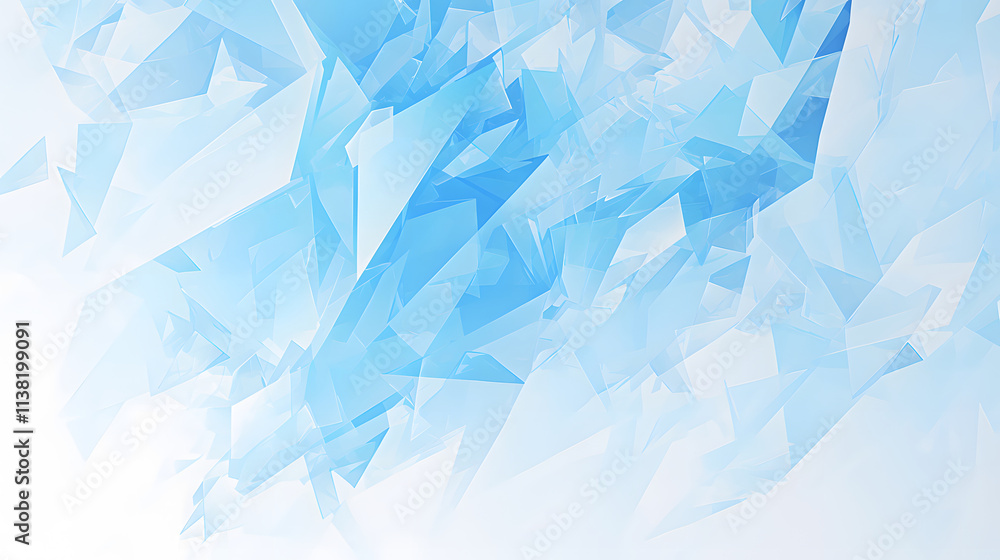 Abstract background with shades of blue and white. Crystalline, fragmented forms create a cool, dynamic composition. Abstract background with shades of blue and white. Crystalline, fragmented forms create a cool, dynamic composition.