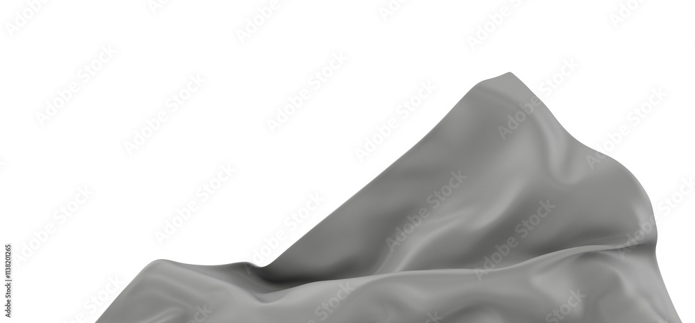 Fototapeta premium A close-up of a grey fabric with a smooth texture and flowing draping.