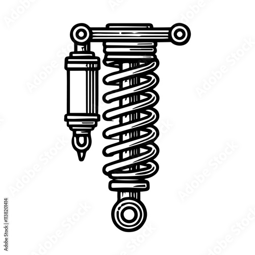Simple Vector Icon of a Suspension – Logo Design Illustration