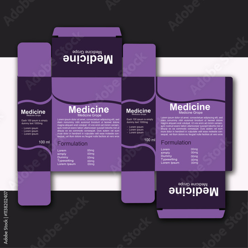 Medicine  packaging box design, layout with Box die line, medicine concept vector.
