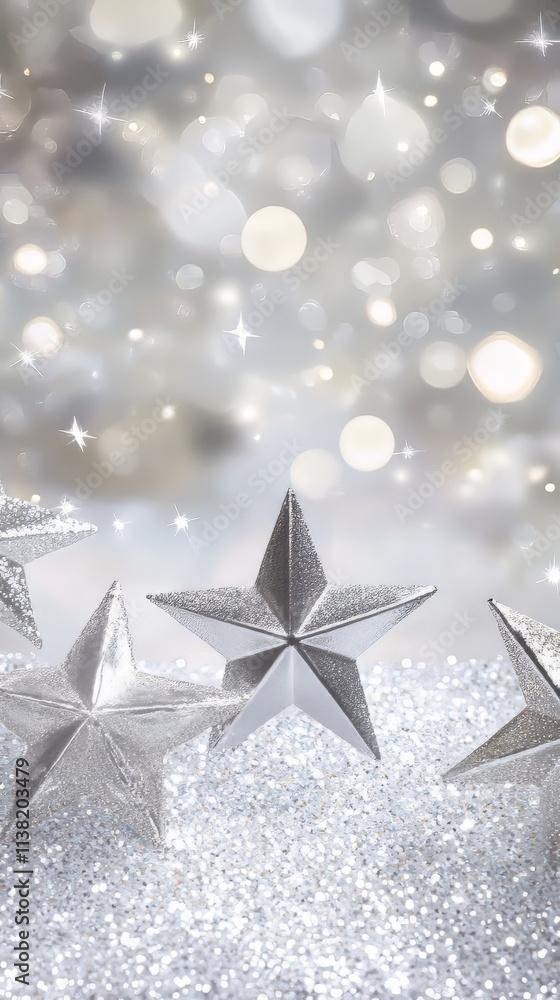 Abstract blur white and silver color background with star glittering light for show,promote and advertisee product and content in merry christmas and happy new year season collection concept. Abstract blur white and silver color background with star glittering light for show,promote and advertisee product and content in merry christmas and happy new year season collection concept.