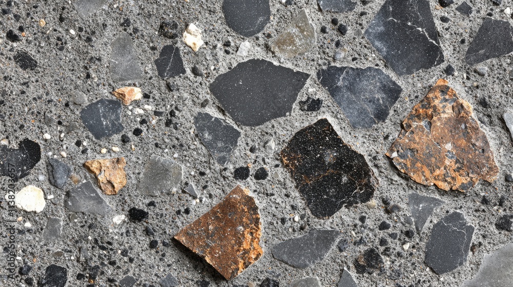 Close-up Texture of Exposed Aggregate Concrete Close-up Texture of Exposed Aggregate Concrete