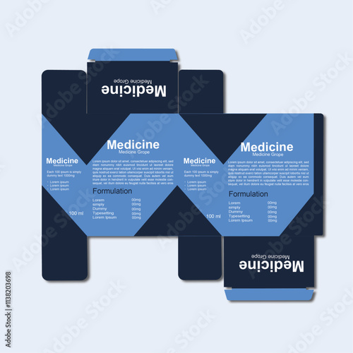 Packaging box design template,Packaging template for medicine.

