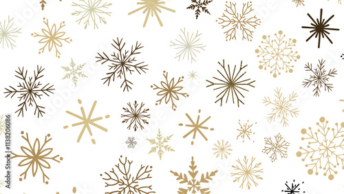 Winter Flurry: Mesmeric 3D Illustration Depicting Descending Festive Snowflakes