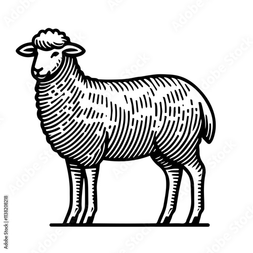 Simple Vector Icon of a Albano-Dinaric Sheep – Logo Design Illustration