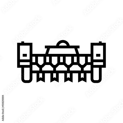 seed planting robot harvests line icon vector. seed planting robot harvests sign. isolated contour symbol black illustration