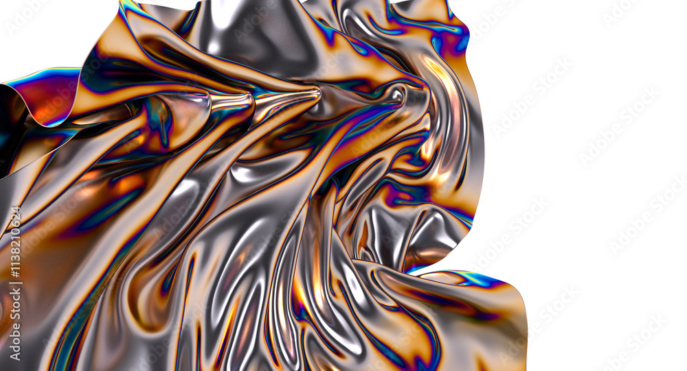 Obraz premium Shimmering metallic fabric with iridescent hues