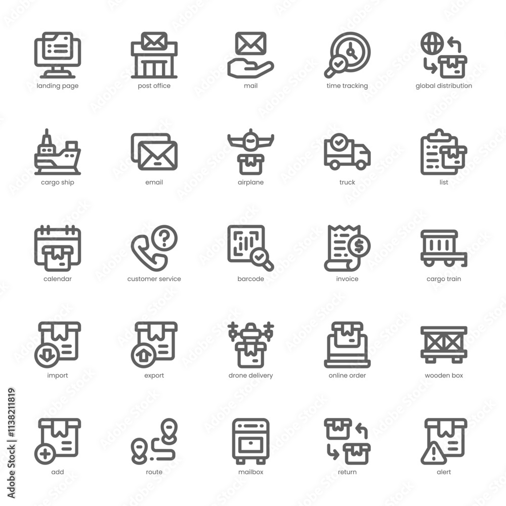 Delivery Service icon pack for your website, mobile, presentation, and logo design. Delivery Service icon outline design. Vector graphics illustration and editable stroke. Delivery Service icon pack for your website, mobile, presentation, and logo design. Delivery Service icon outline design. Vector graphics illustration and editable stroke.