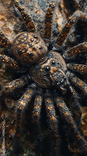 Thai spiders. wolf wallpaper. Ultra realistic. Photorealistic hypermaximalist hyper realistic fine detail photo