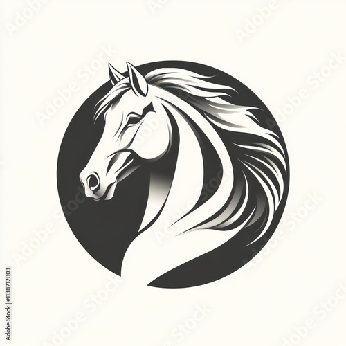 Wallpaper Mural Elegant horse head logo design in monochrome. Torontodigital.ca