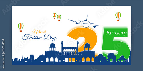 Vector illustration of National Tourism Day social media template