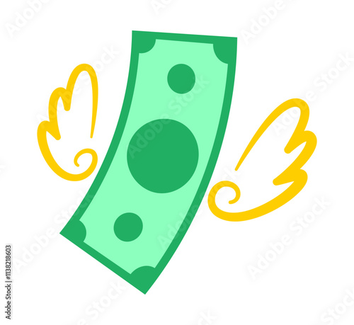 flying stack of money, money spending, cashless society concept, money simple, dollar money