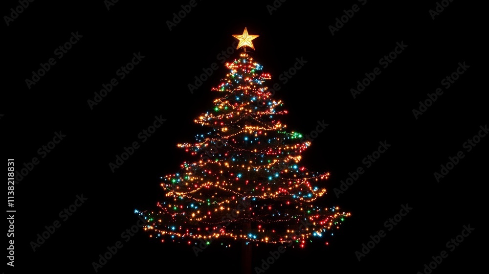 Shimmering LED Christmas tree overlay on a complete black background, creating a festive and glowing holiday atmosphere. Perfect for Christmas celebrations, winter season, and festive decorations. Shimmering LED Christmas tree overlay on a complete black background, creating a festive and glowing holiday atmosphere. Perfect for Christmas celebrations, winter season, and festive decorations.