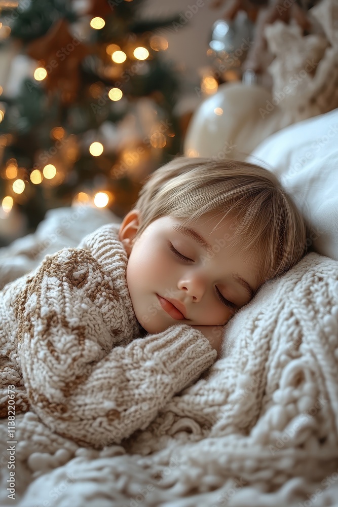 A beautiful illustration of a child dreaming of Christmas Eve A beautiful illustration of a child dreaming of Christmas Eve